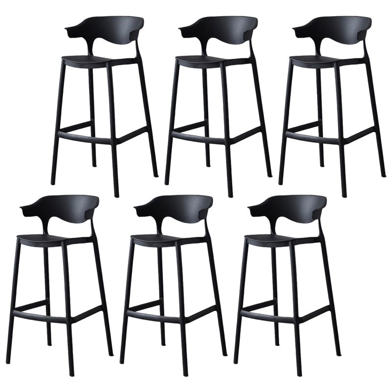 Nordic Stackable Bar-stool Plastic Counter Bar Stool with Plastic Legs for Home