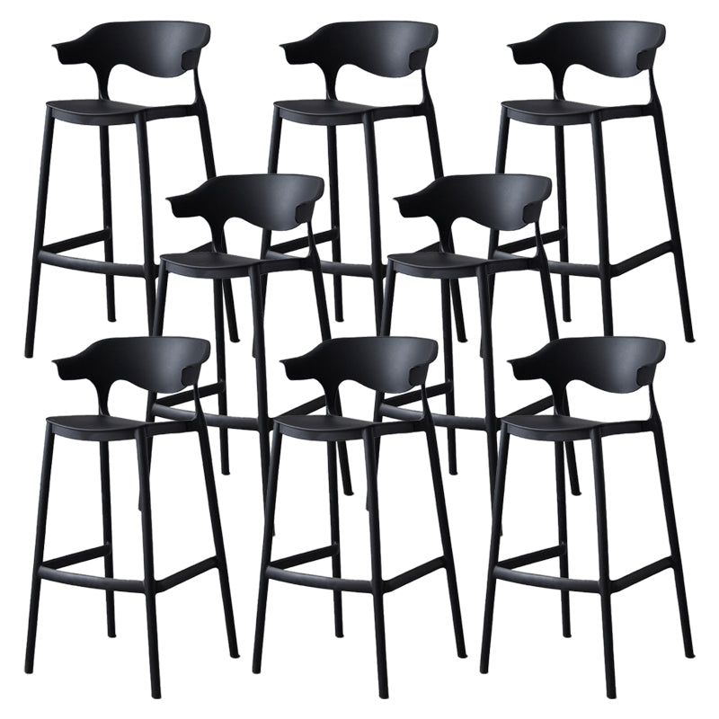 Nordic Stackable Bar-stool Plastic Counter Bar Stool with Plastic Legs for Home
