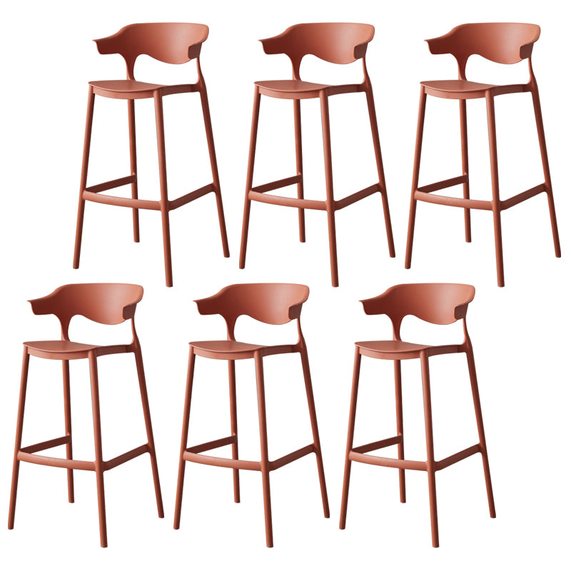 Nordic Stackable Bar-stool Plastic Counter Bar Stool with Plastic Legs for Home