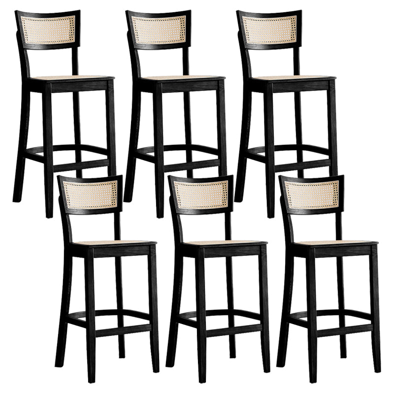 Contemporary Bar-stool Wooden Counter Bar Stool with Wood Legs for Kitchen
