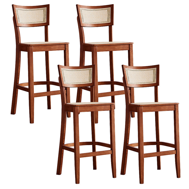 Contemporary Bar-stool Wooden Counter Bar Stool with Wood Legs for Kitchen