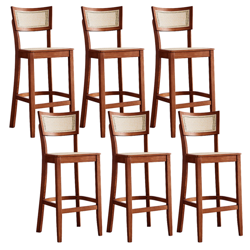 Contemporary Bar-stool Wooden Counter Bar Stool with Wood Legs for Kitchen