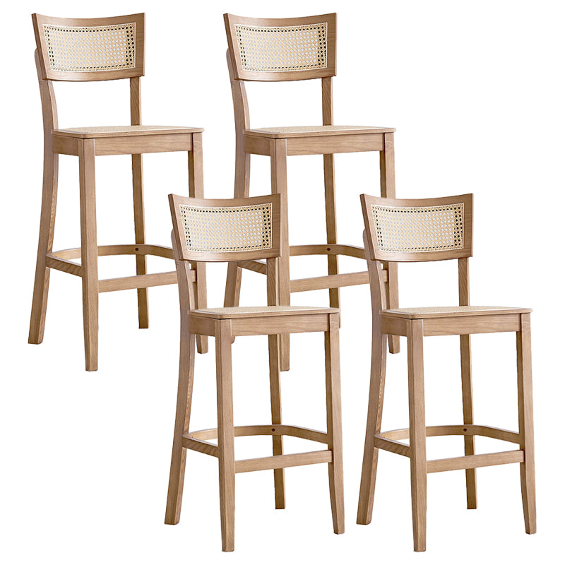 Contemporary Bar-stool Wooden Counter Bar Stool with Wood Legs for Kitchen