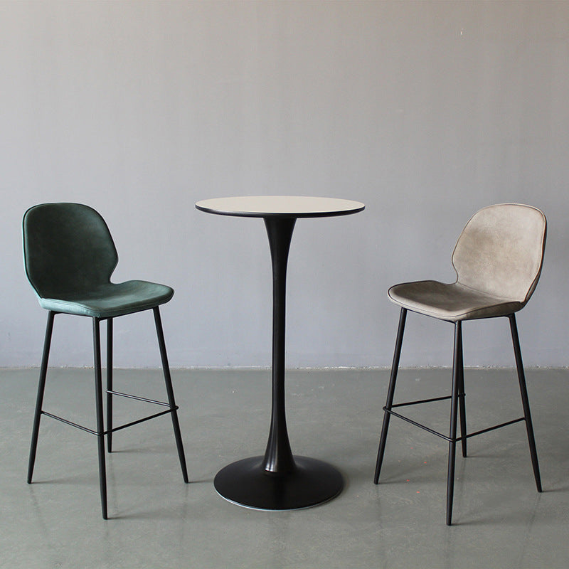 Industrial Style Bar-stool PU Leather Counter Bar Stool with Metal Legs for Kitchen