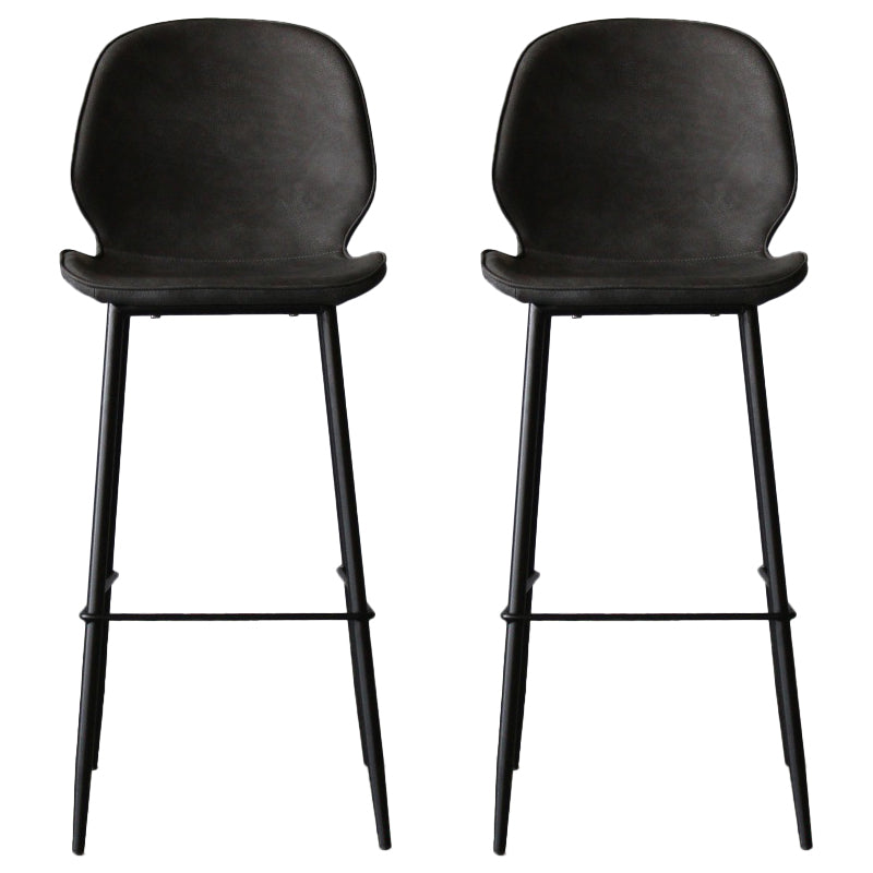 Industrial Style Bar-stool PU Leather Counter Bar Stool with Metal Legs for Kitchen