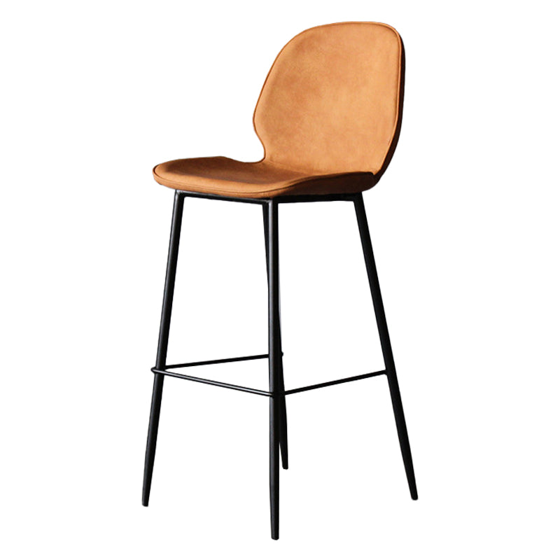 Industrial Style Bar-stool PU Leather Counter Bar Stool with Metal Legs for Kitchen
