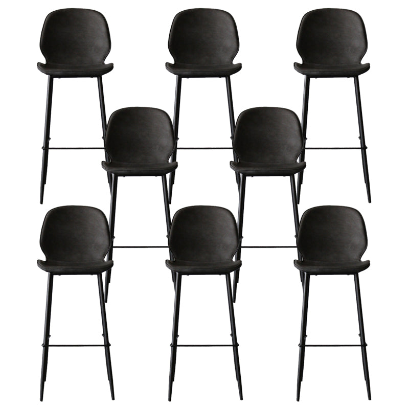 Industrial Style Bar-stool PU Leather Counter Bar Stool with Metal Legs for Kitchen