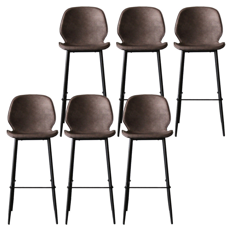 Industrial Style Bar-stool PU Leather Counter Bar Stool with Metal Legs for Kitchen
