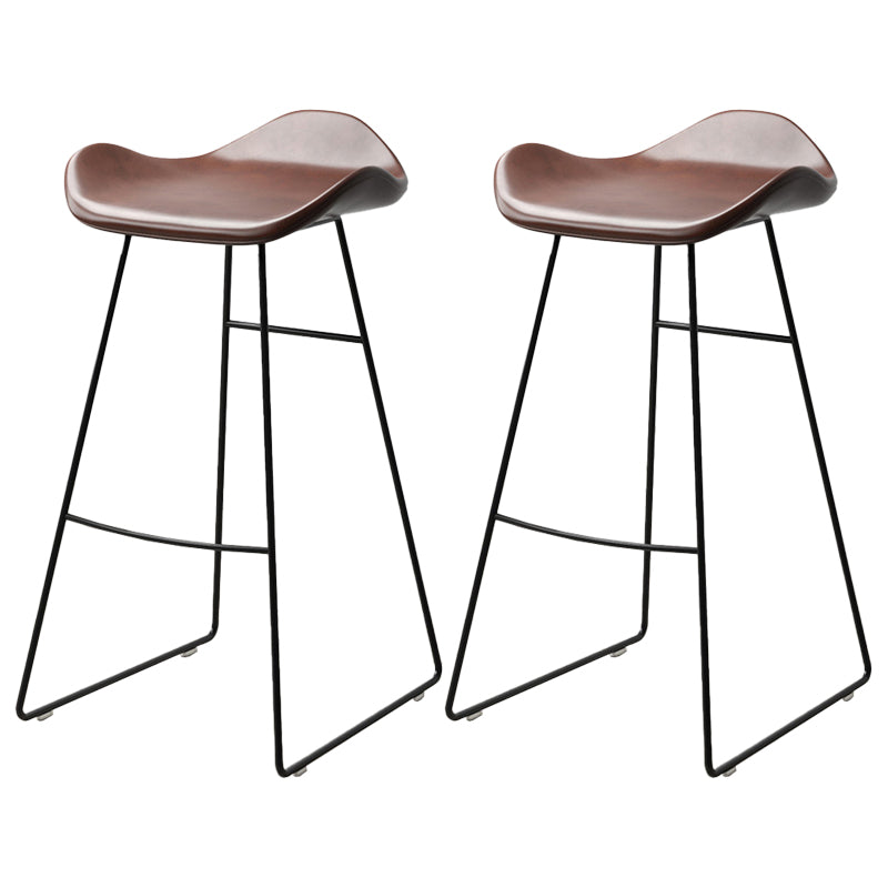 Industrial Style Bar-stool PU Leather Counter Bar Stool with Metal Legs for Home