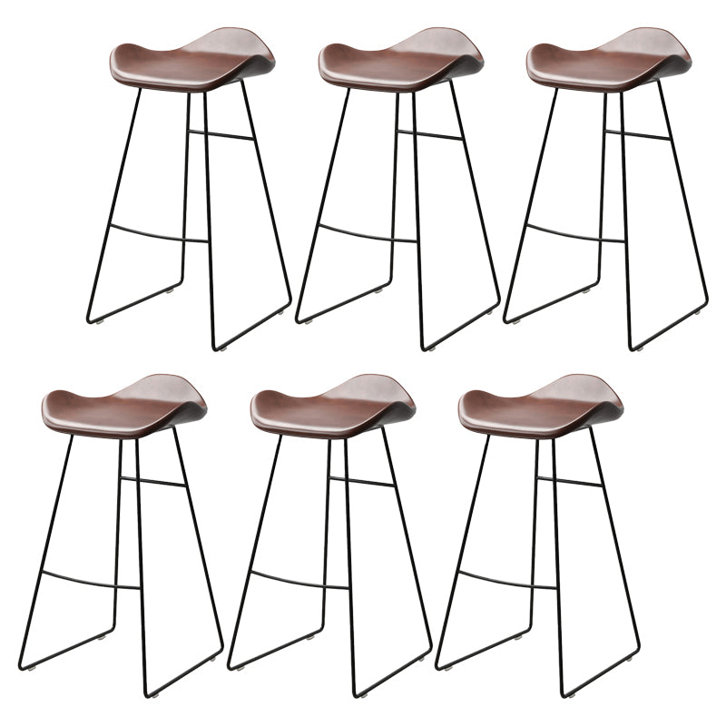Industrial Style Bar-stool PU Leather Counter Bar Stool with Metal Legs for Home
