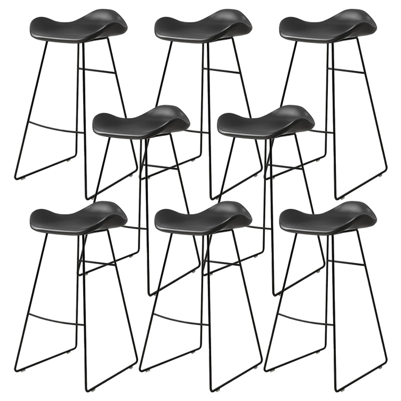 Industrial Style Bar-stool PU Leather Counter Bar Stool with Metal Legs for Home
