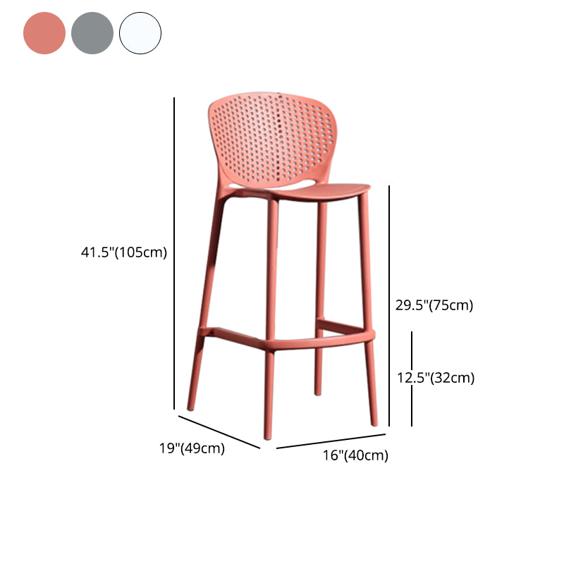 Contemporary Style Bar-stool Plastic Counter Bar Stool with Plastic Legs for Home