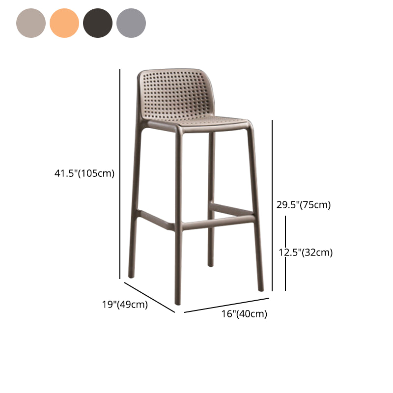 Contemporary Style Bar-stool Plastic Counter Bar Stool with Plastic Legs for Home