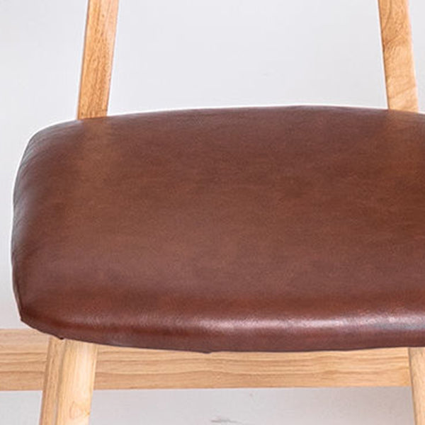 Scandinavian Restaurant Rubberwood Stool Matte Finish Upholstered Bar Stools