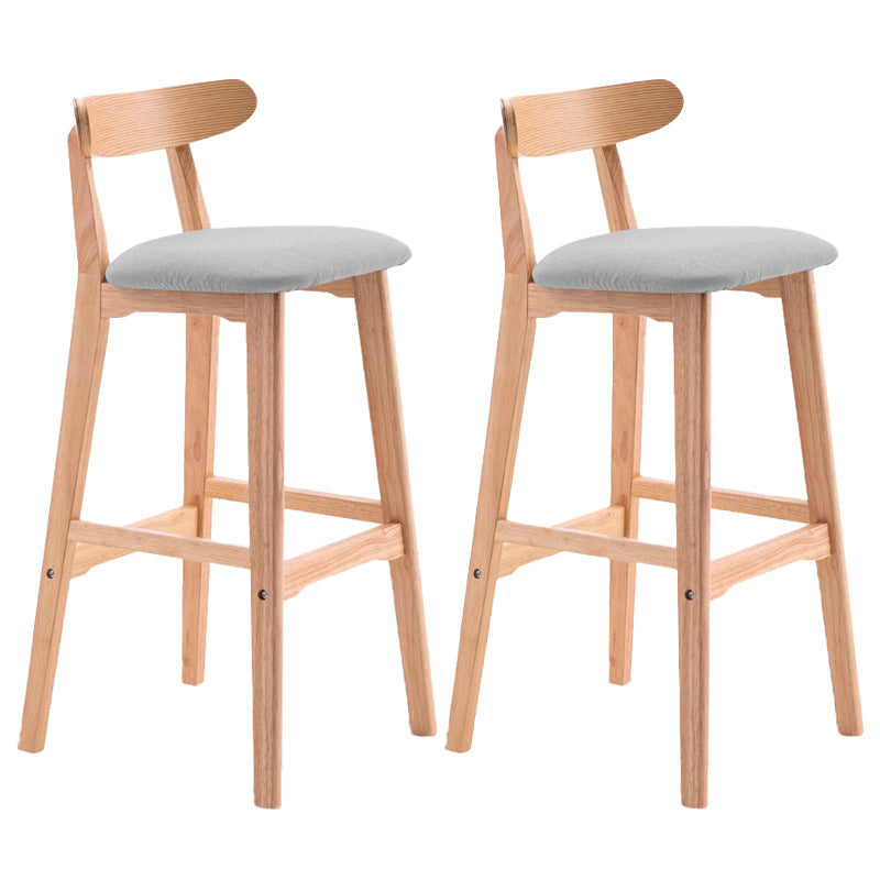 Scandinavian Restaurant Rubberwood Stool Matte Finish Upholstered Bar Stools