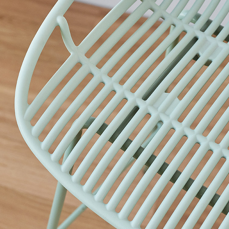 Contemporary Matte Finish Iron Bar Stool Footrest Restaurant Stool