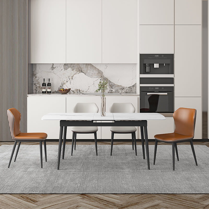Modern Rectangle Stone Dining Table Set 1/4/5/7 Pieces Dining Set for Home Use