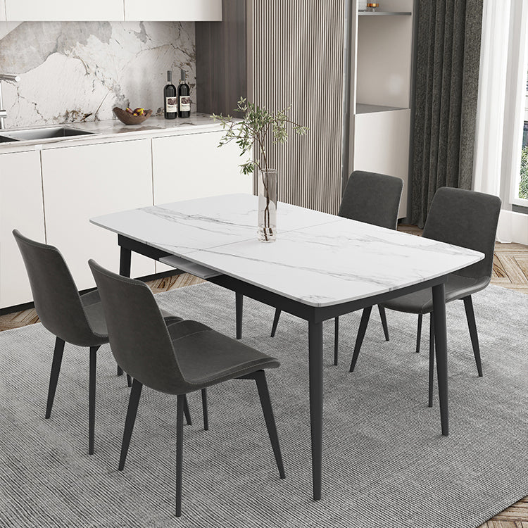 Modern Rectangle Stone Dining Table Set 1/4/5/7 Pieces Dining Set for Home Use