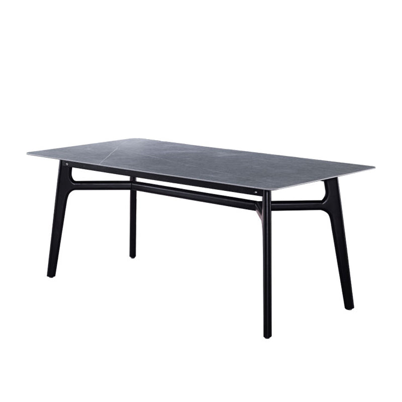 Modern Ash Wood Dinette Set 1/2/5/7 Pieces Rectangle Sintered Stone Top Dining Table Set