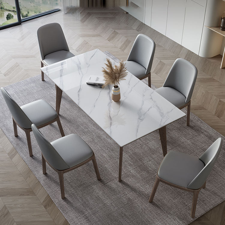 Modern Rectangle Wood Dining Table Set 1/4/5/7 Pieces Dining Set for Home Use