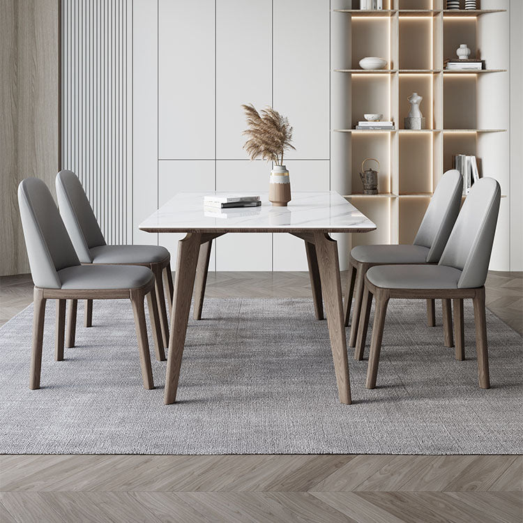 Modern Rectangle Wood Dining Table Set 1/4/5/7 Pieces Dining Set for Home Use