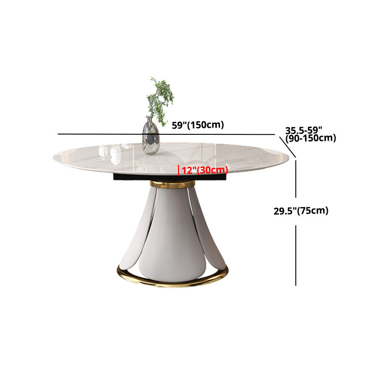 Glam Leather Dinette Set 1/2/5/7 Pieces Scalable Dining Table Set with Sintered Stone Top