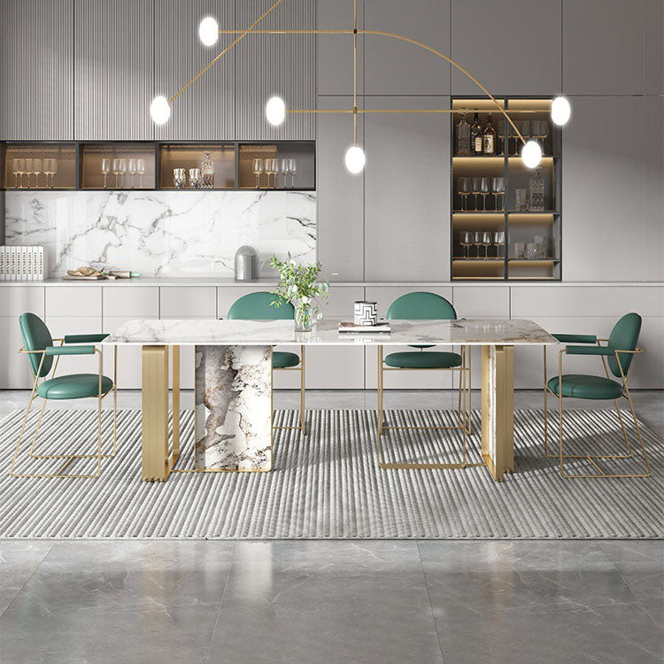 Luxury Sintered Stone Top Dining Set Rectangle 1/2/4/5/7 Pieces Dining Table with Chairs