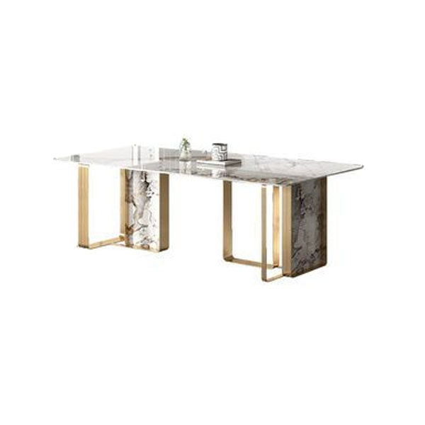 Luxury Sintered Stone Top Dining Set Rectangle 1/2/4/5/7 Pieces Dining Table with Chairs