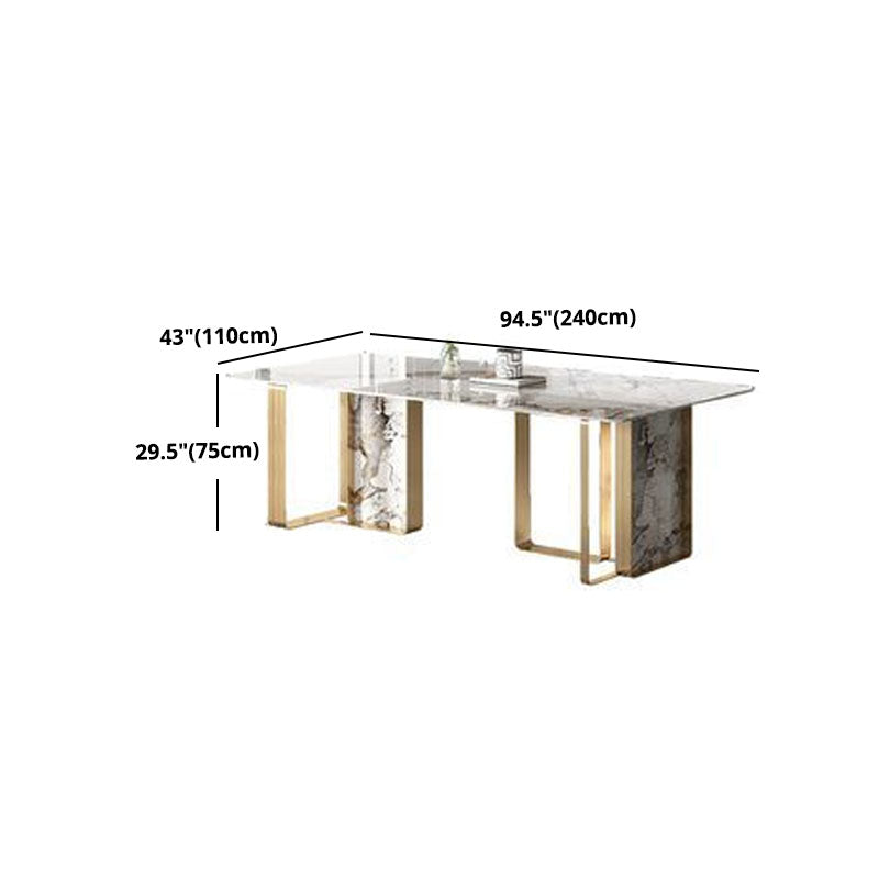 Luxury Sintered Stone Top Dining Set Rectangle 1/2/4/5/7 Pieces Dining Table with Chairs