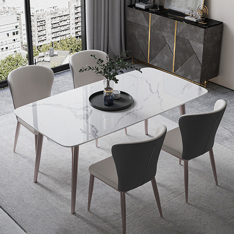Modern Rectangle Sintered Stone Dining Table Set 1/4/5/7 Pieces Dining Set