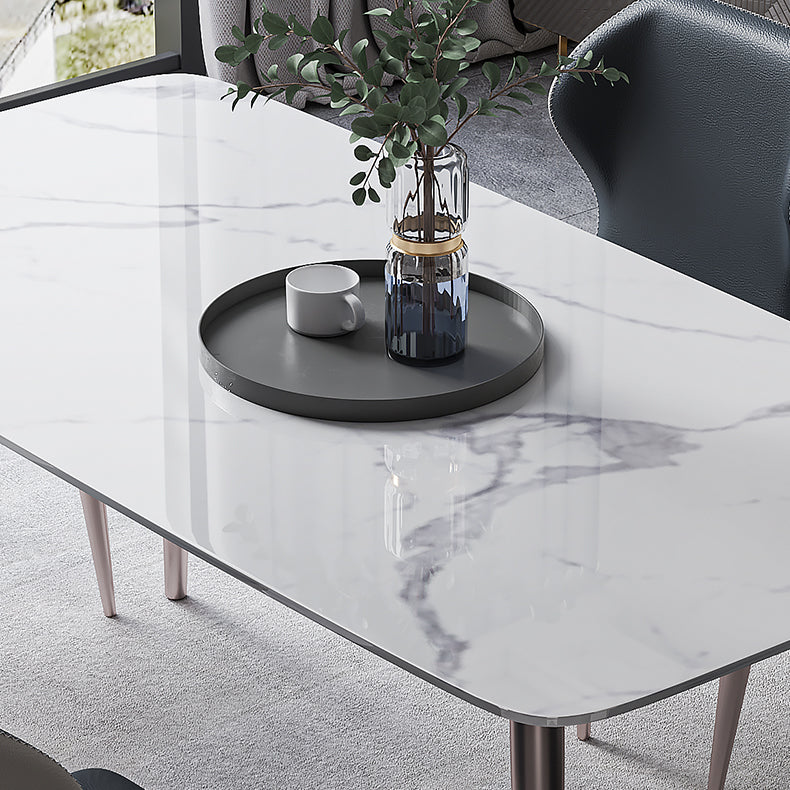 Modern Rectangle Sintered Stone Dining Table Set 1/4/5/7 Pieces Dining Set