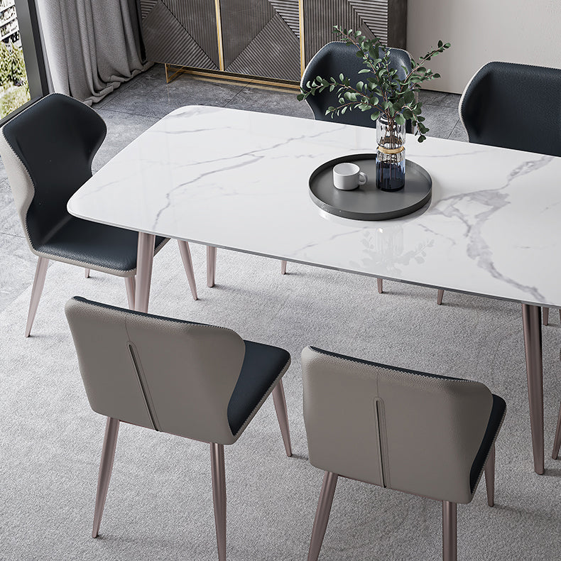 Modern Rectangle Sintered Stone Dining Table Set 1/4/5/7 Pieces Dining Set