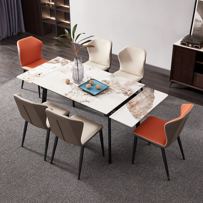 4-foot Stone Dining Site Table Modern Style Drop-Leaf Dining Table for Dining Room