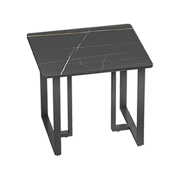 Industrial Style Black Dining Table Sintered Stone Dining Table with Black Frame