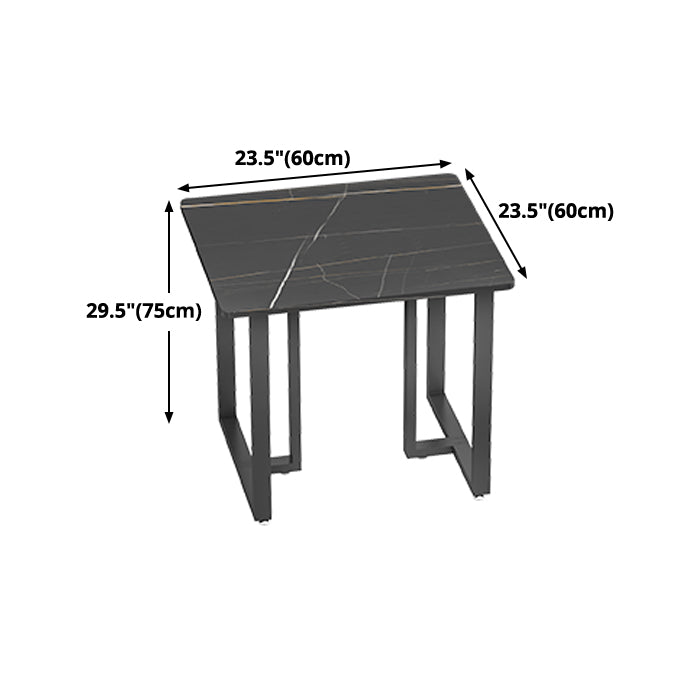 Industrial Style Black Dining Table Sintered Stone Dining Table with Black Frame