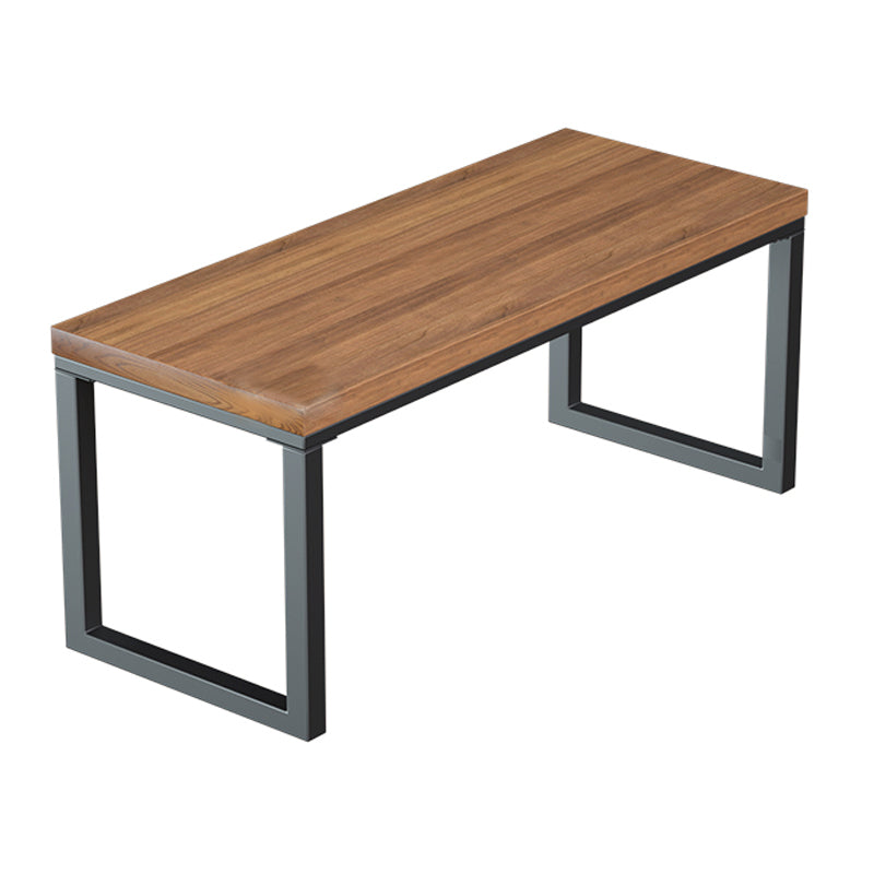 Industrial Style Dining Table Rectangle Solid Wood Table with Black Frame
