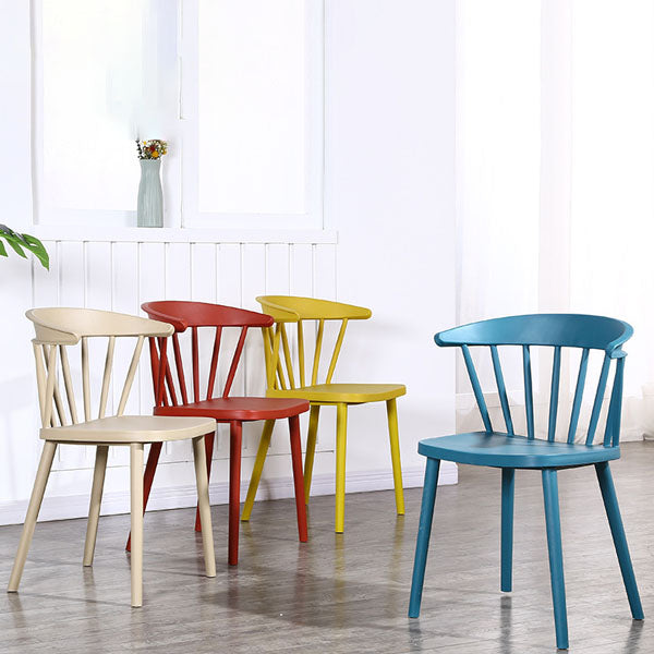 Scandinavian Plastic Side Chair Windsor Back Indoor-Outdoor Chair