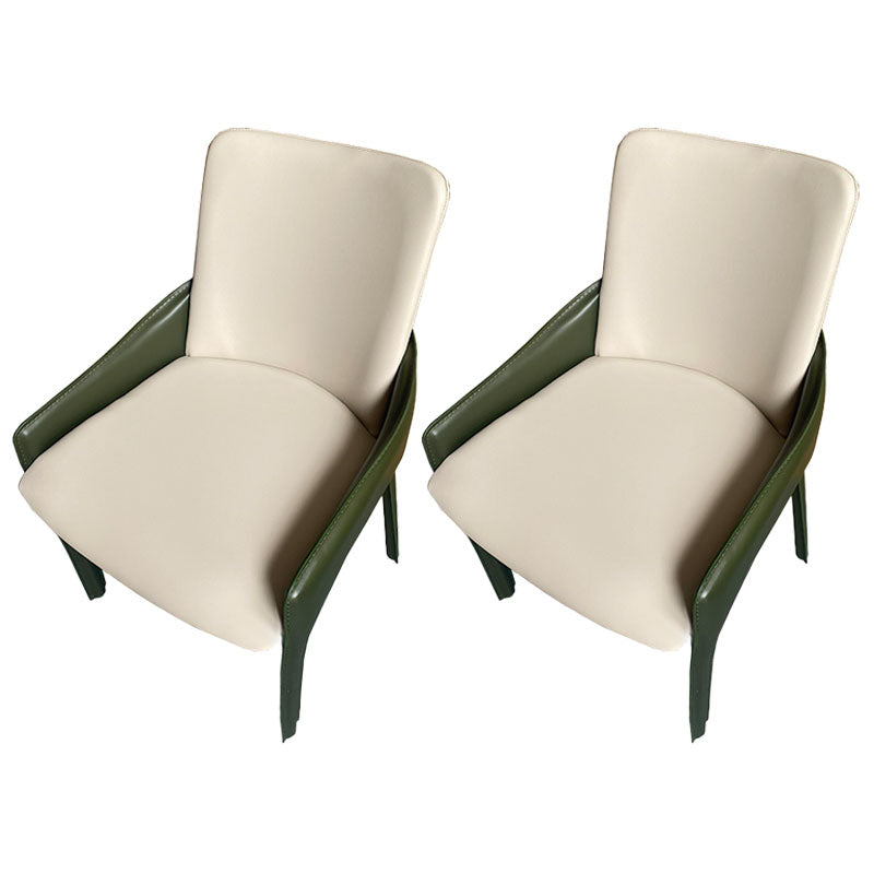 Modern Style Arm Chair Faux Leather Dining Chair for Dining Room