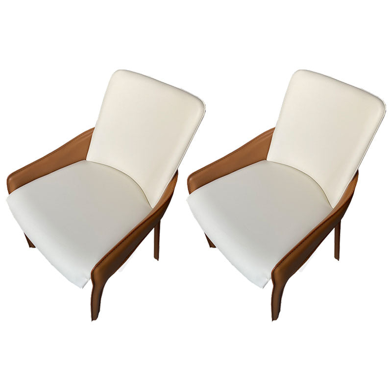 Modern Style Arm Chair Faux Leather Dining Chair for Dining Room