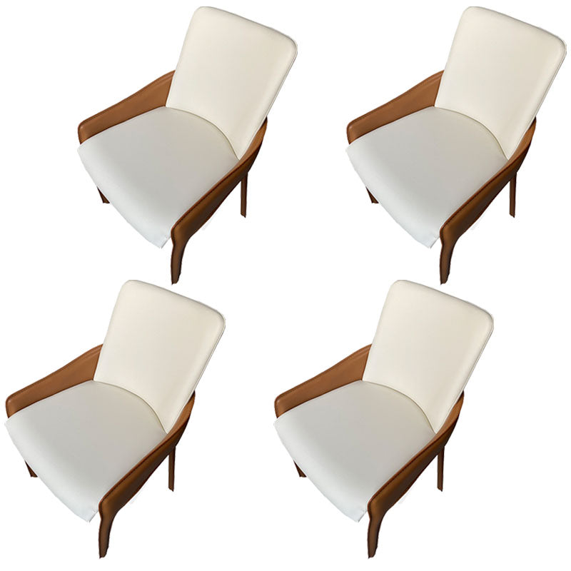 Modern Style Arm Chair Faux Leather Dining Chair for Dining Room