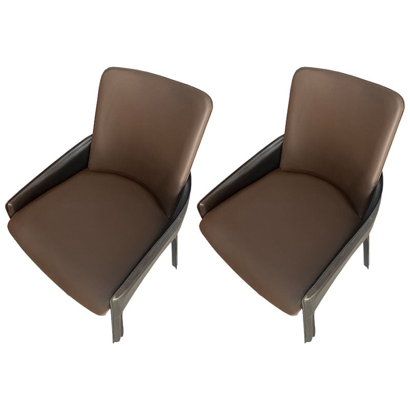 Modern Style Arm Chair Faux Leather Dining Chair for Dining Room