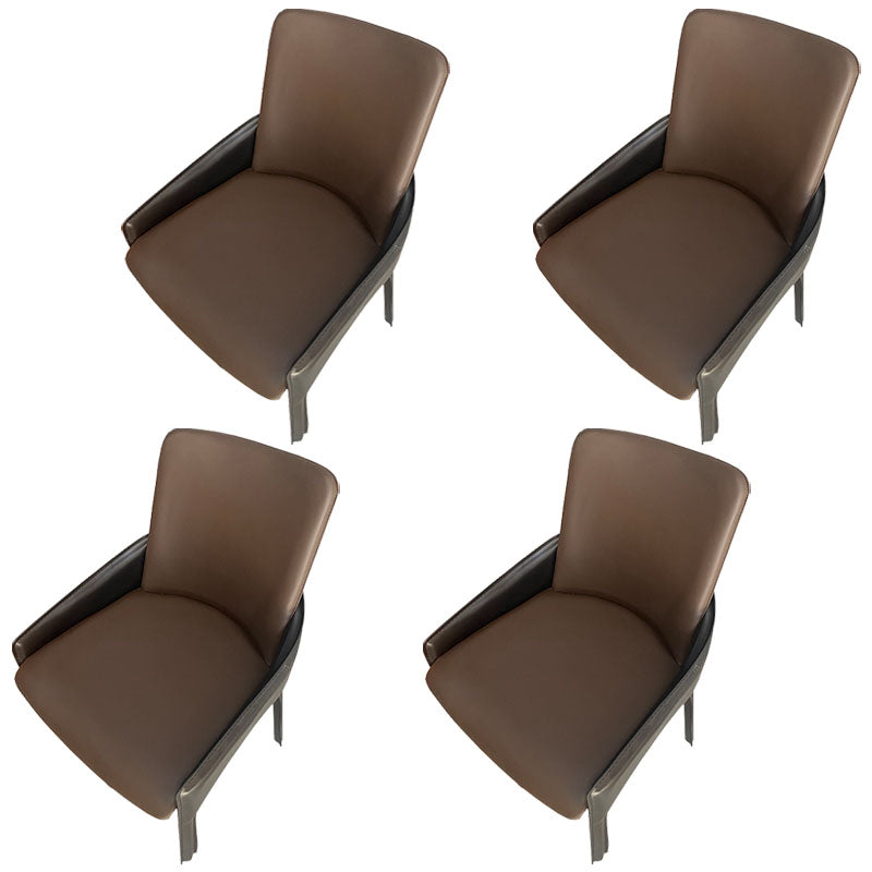 Modern Style Arm Chair Faux Leather Dining Chair for Dining Room