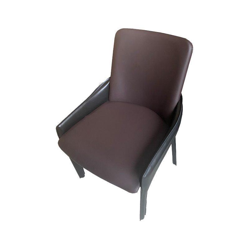 Modern Style Arm Chair Faux Leather Dining Chair for Dining Room