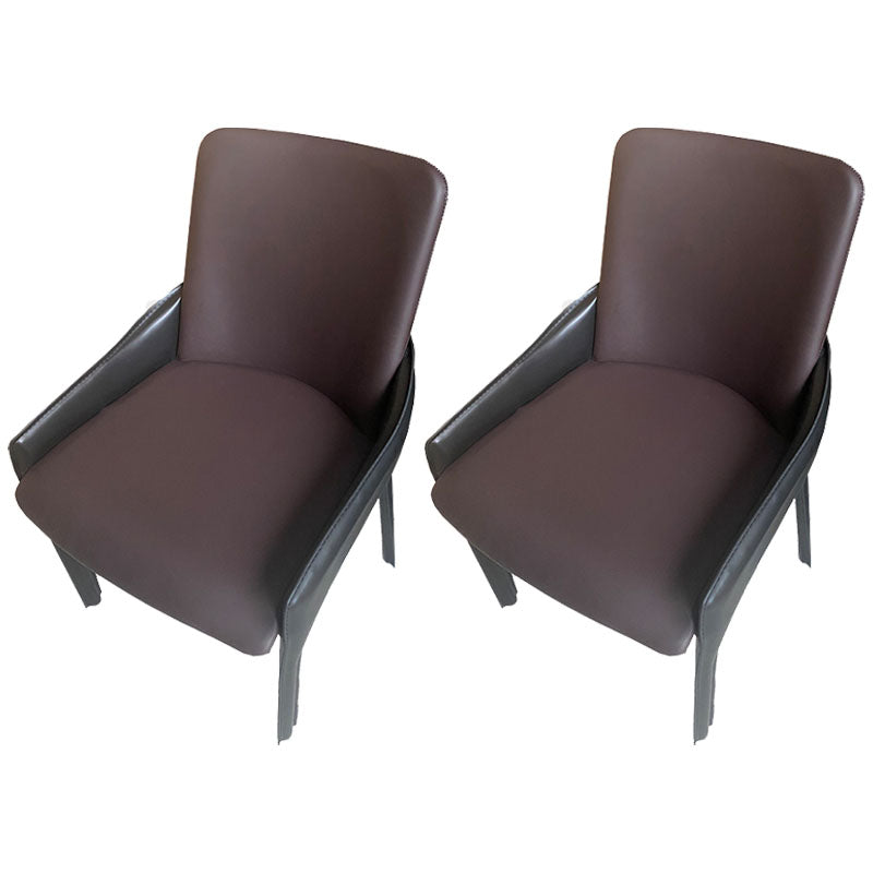 Modern Style Arm Chair Faux Leather Dining Chair for Dining Room