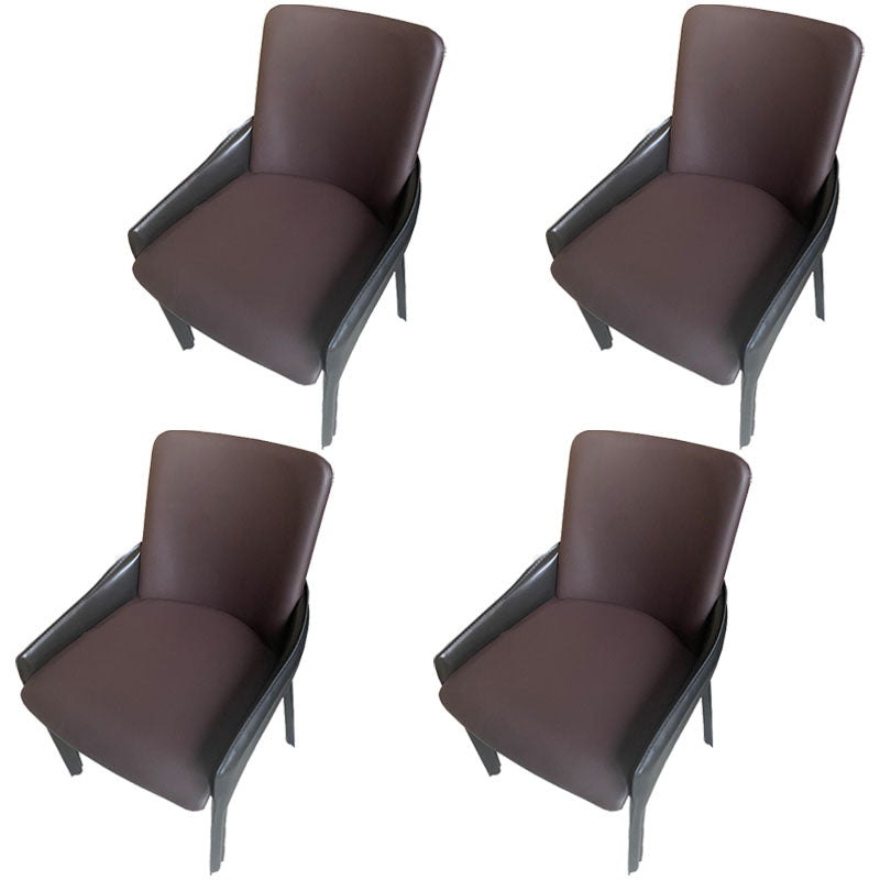 Modern Style Arm Chair Faux Leather Dining Chair for Dining Room
