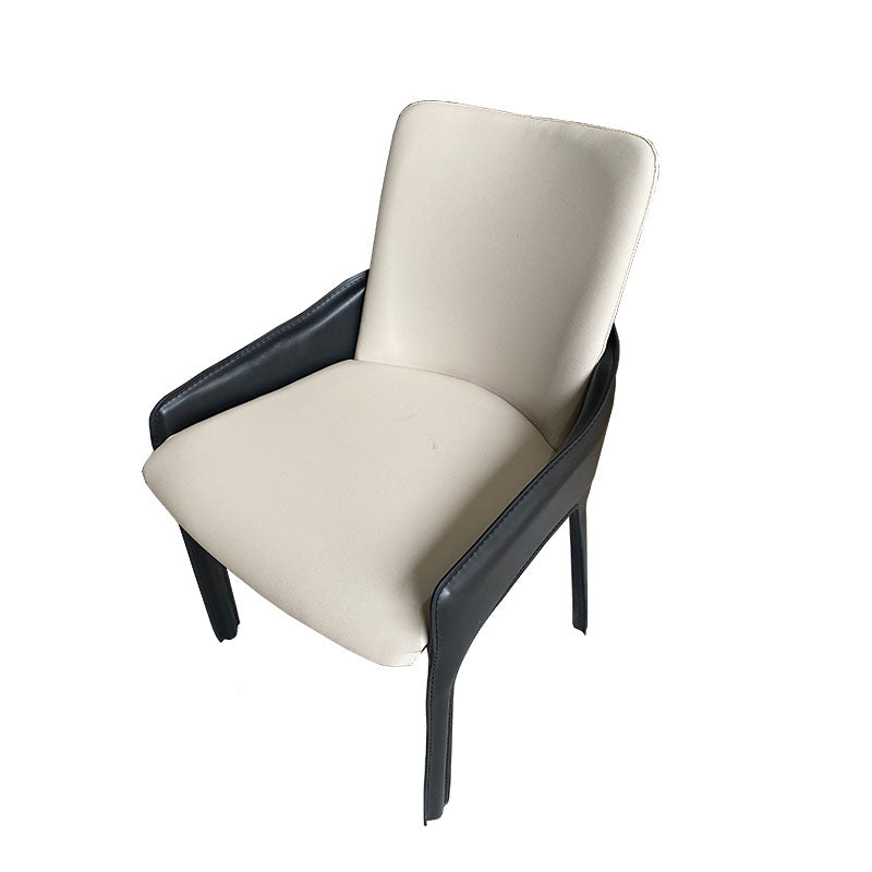 Modern Style Arm Chair Faux Leather Dining Chair for Dining Room