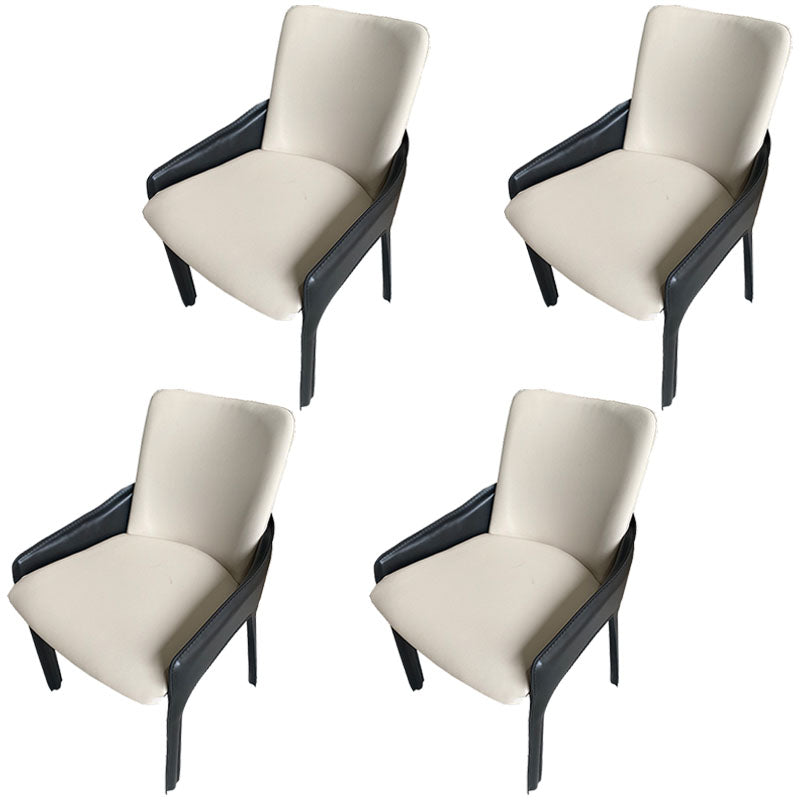 Modern Style Arm Chair Faux Leather Dining Chair for Dining Room