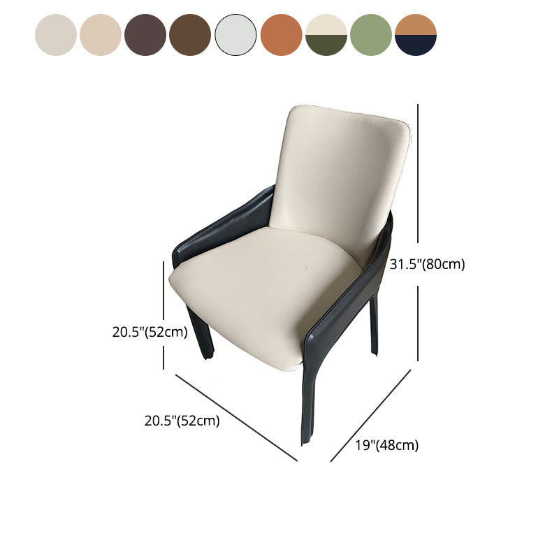 Modern Style Arm Chair Faux Leather Dining Chair for Dining Room