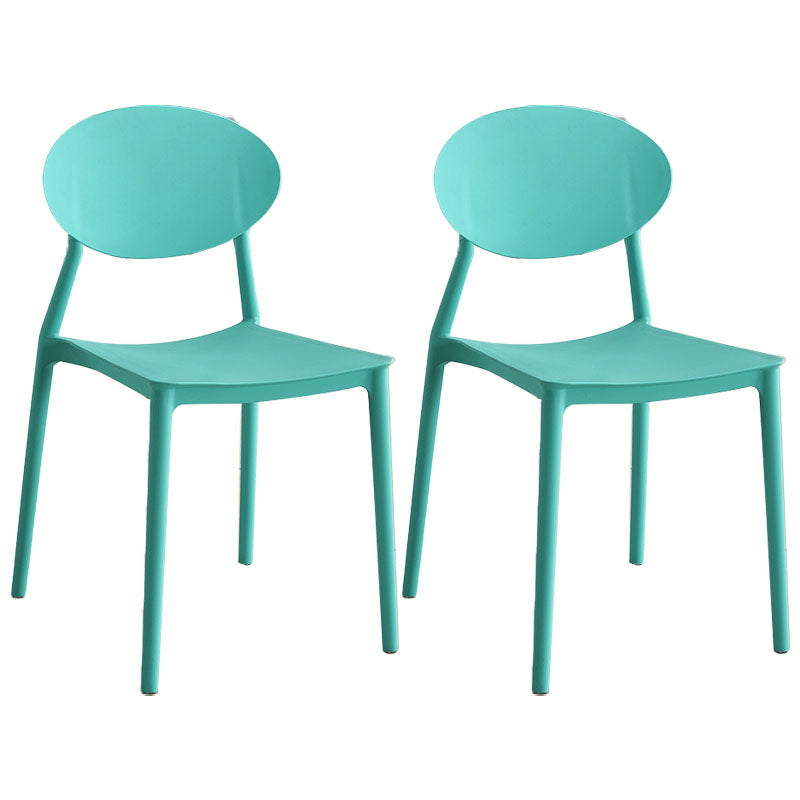 Modern Style Side Chair Plastic Open Back Dining Chair for Kitchen
