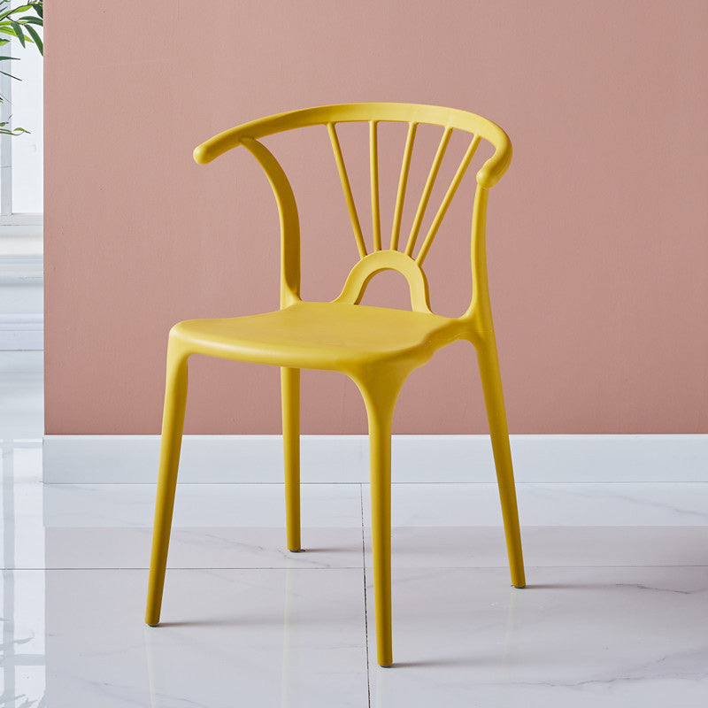Scandinavian Plastic Indoor-Outdoor Chair Windsor Back Side Chair